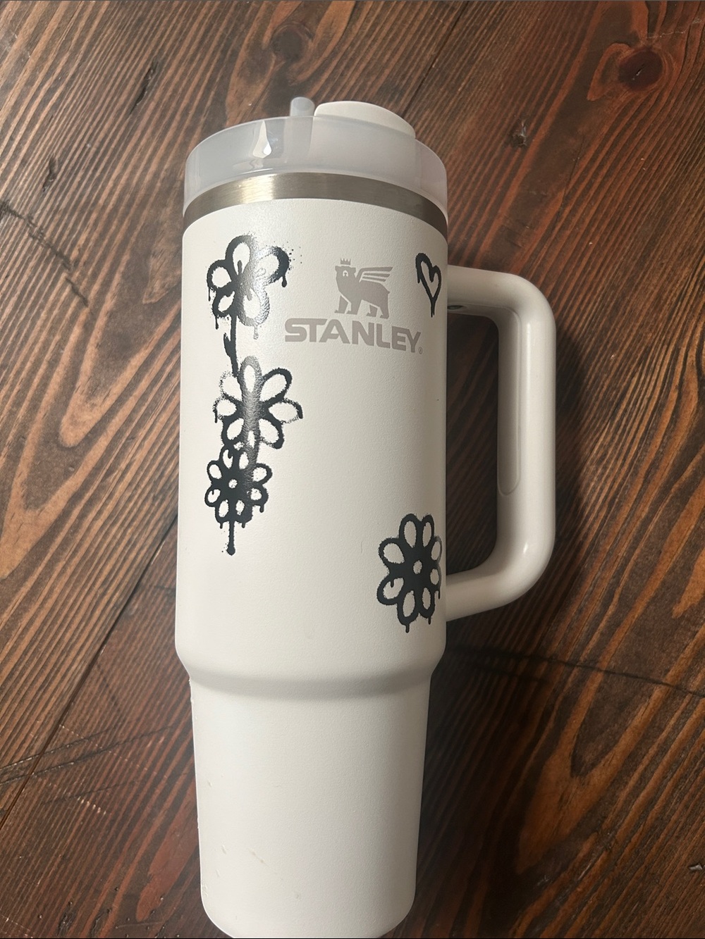 Stanley White Travel Tumbler Quencher: frost graffiti floral 30 oz